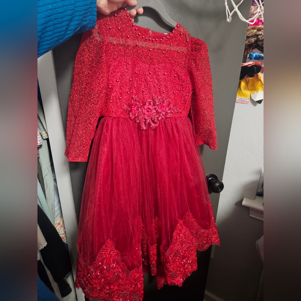 Elegant Red Lace Dress